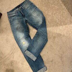 Women's Blue Straight Leg Jeans